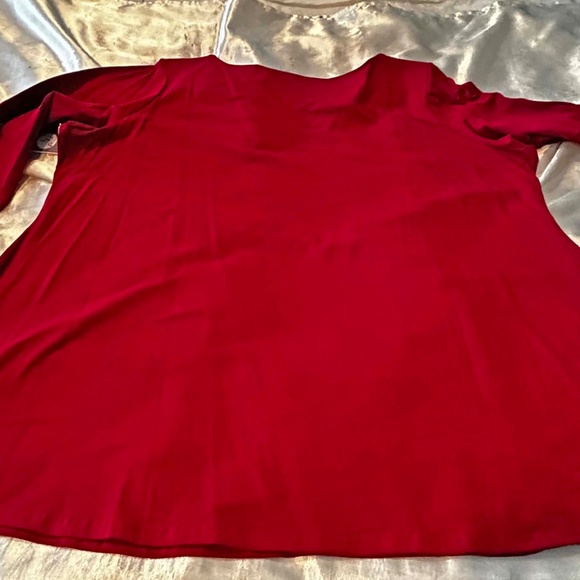 TOP, HAND SEWN MULTICOLOUR BEADS, RED, SIZE 3X, ROUND NECK, LONG SLEEVE, DIANE - Picture 7 of 15